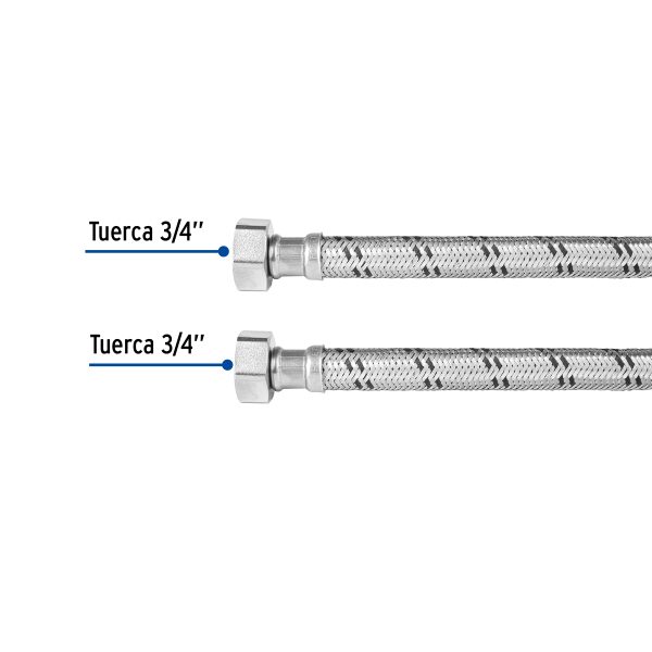 47427 - Manguera para boiler, acero inox, 3/4'x3/4', 100 cm, Foset