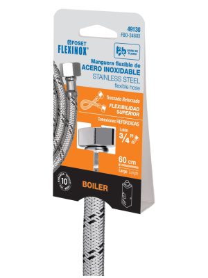 FBO-3460XE1.jpg 49130 - Manguera para boiler, acero inox, 3/4'x3/4', 60 cm, Foset
