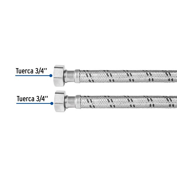 49130 - Manguera para boiler, acero inox, 3/4'x3/4', 60 cm, Foset