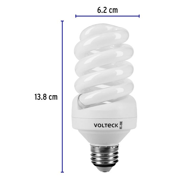 48214 - Lámpara espiral T4 20 W luz cálida en blíster, Volteck