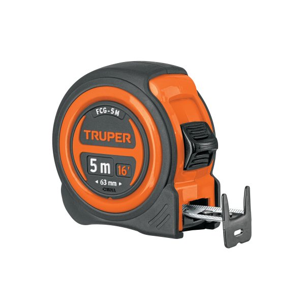 12772 - Flexómetro compacto contra impactos 5 m cinta 19 mm, TRUPER