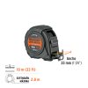 103057 - Flexómetro contra impactos 10 m, Cinta Negra 32 mm, Truper