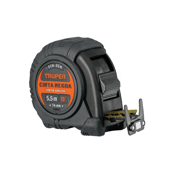 11745 - Flexómetro contra impactos 5.5 m, Cinta Negra 25 mm, Truper