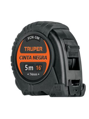 102598 - Flexómetro contra impactos 5 m, Cinta Negra 19 mm, Truper
