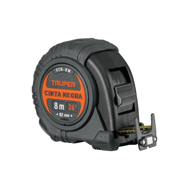 11747 - Flexómetro contra impactos 8 m, Cinta Negra 25 mm, Truper