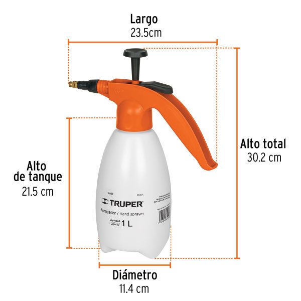 10929 - Fumigador de 1 litro doméstico, Truper