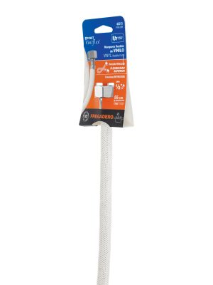45313 - Manguera lavabo/fregadero, vinilo blanco, 1/2' x 1/2', 55 cm