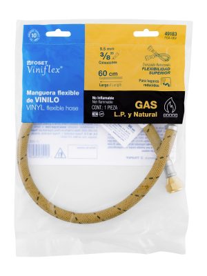 FGA-06VE1.jpg 49183 - Manguera para gas, vinilo, 3/8' x 3/8', 60 cm, Foset