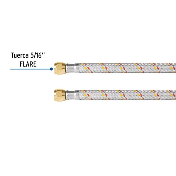 FGA-10NPD1.jpg 23202 - Manguera para gas, aluminio, 5/16', 100 cm, Foset Basic