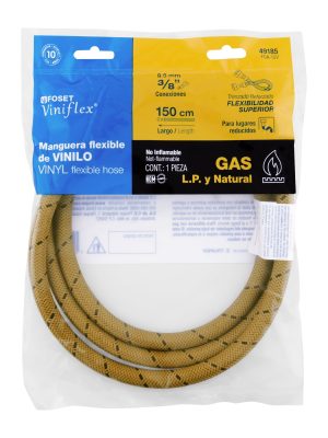FGA-15VE1.jpg 49185 - Manguera para gas, vinilo, 3/8' x 3/8', 150 cm, Foset