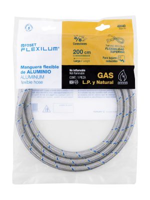 49140 - Manguera para gas, aluminio, 3/8' x 3/8', 200 cm, Foset