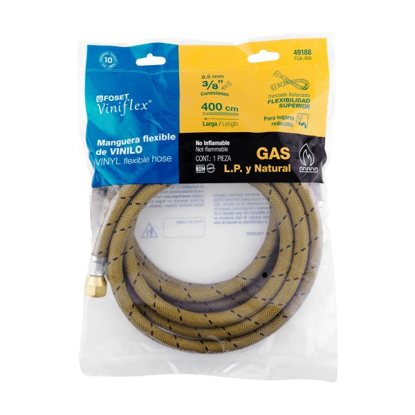 49188 - Manguera para gas, vinilo, 3/8' x 3/8', 400 cm, Foset