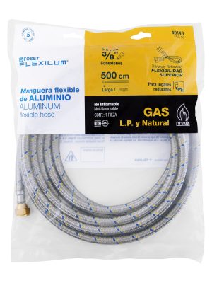 49143 - Manguera para gas, aluminio, 3/8' x 3/8', 500 cm, Foset