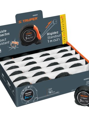 FH-3MC.jpg 102663 - Flexómetro Gripper 3 m cinta 13 mm display box con 24 piezas