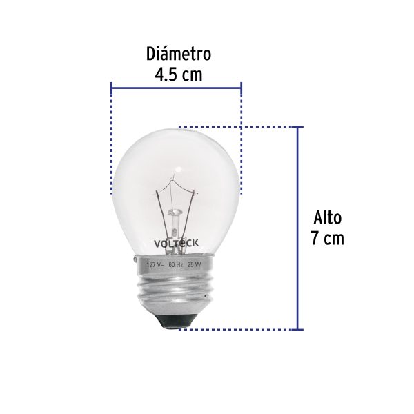 49384 - Foco incandescente 25W para horno/refrigerador, transparente