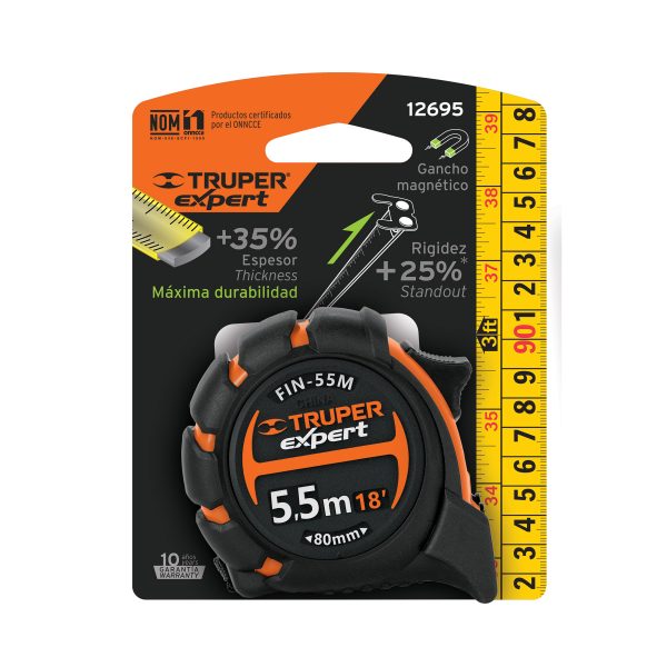 12695 - Flexómetro industrial contra impactos 5.5 m cinta 25 mm