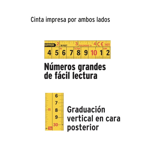 12694 - Flexómetro industrial contra impactos 5 m cinta 19 mm