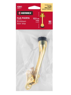 43641 - Fijapuerta metálico, acabado latón, HERMEX