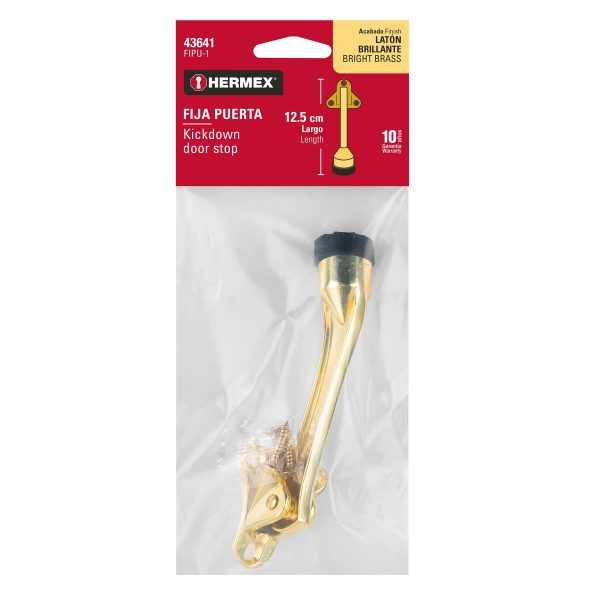 43641 - Fijapuerta metálico, acabado latón, HERMEX