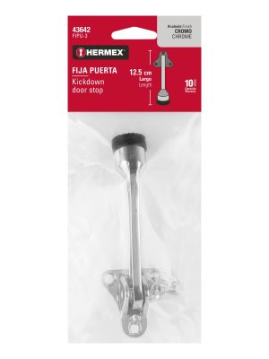 43642 - Fijapuerta metálico, acabado cromo, HERMEX
