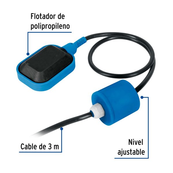49347 - Flotador eléctrico con cable de 3 m, Foset