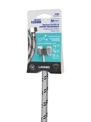45488 - Manguera lavabo/fregadero, acero inox, 1/2' x 3/8', 30 cm
