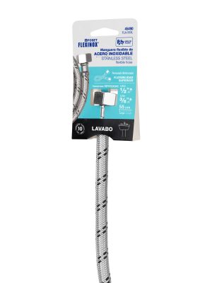 45490 - Manguera lavabo/fregadero, acero inox, 1/2' x 3/8', 55 cm