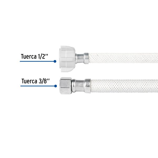 45492 - Manguera lavabo/fregadero,vinilo,1/2'x3/8',40cm, plást/lat