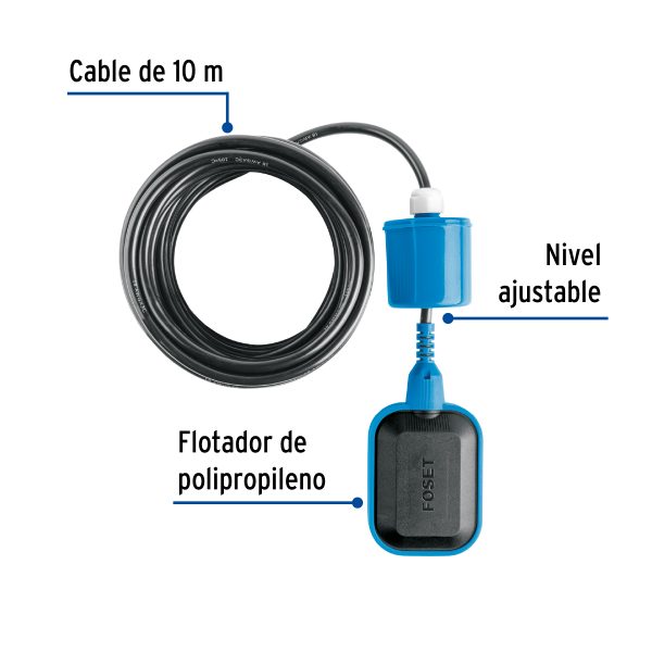 49761 - Flotador eléctrico con cable de 10 m, Foset
