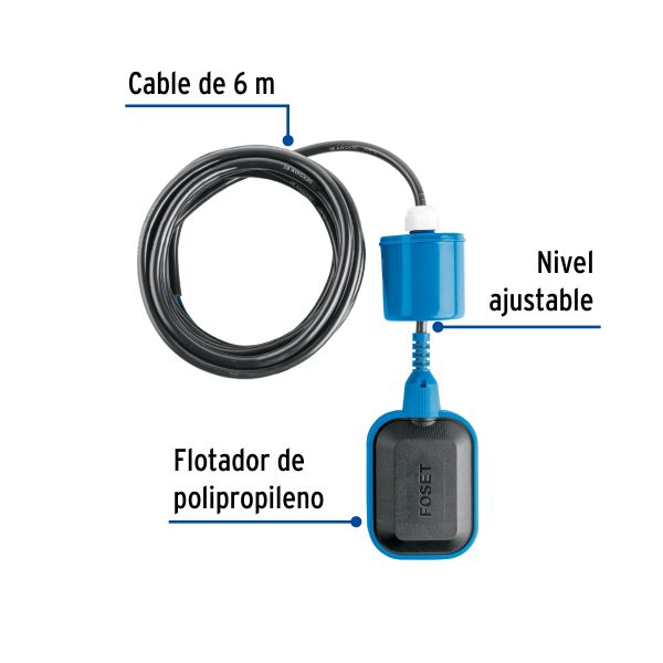 49760 - Flotador eléctrico con cable de 6 m, Foset