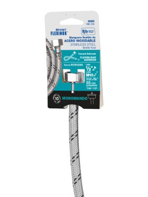 48969 - Manguera para monomando, acero inox, 1/2'x M10, 55 cm