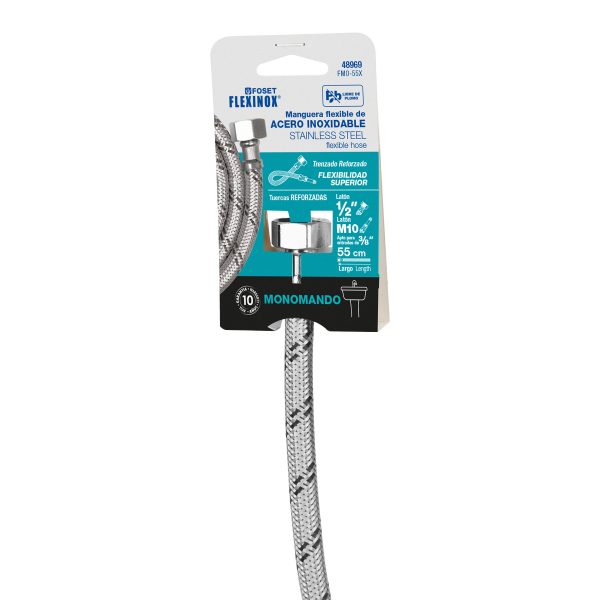 FMO-55XE1.jpg 48969 - Manguera para monomando, acero inox, 1/2'x M10, 55 cm