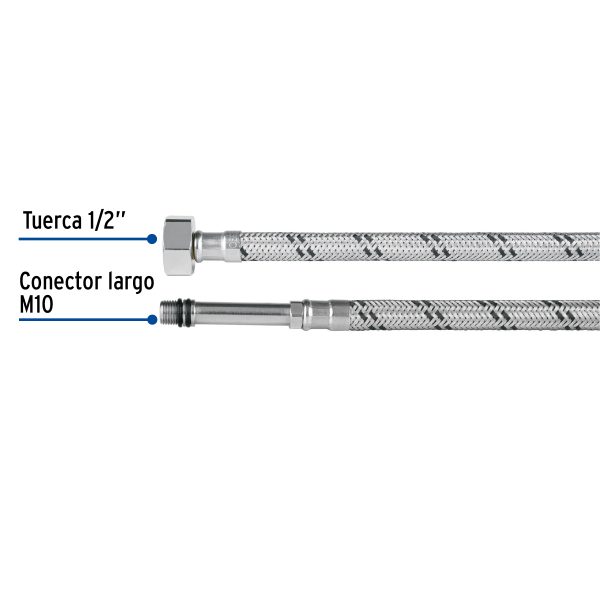 FMO-55XFC2.jpg 48969 - Manguera para monomando, acero inox, 1/2'x M10, 55 cm