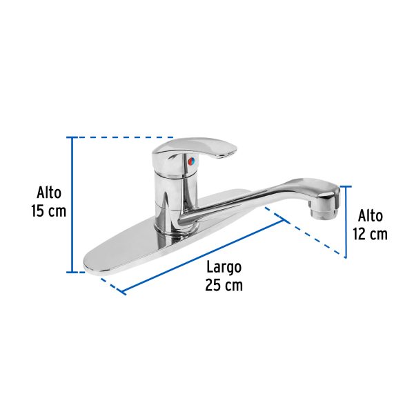 49551 - Monomando fregadero, ABS, cuello recto, BASIC