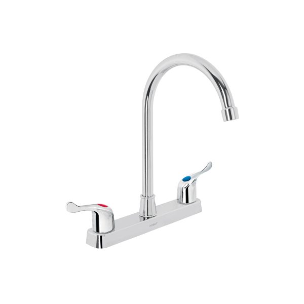 48194 - Mezcladora 8' fregadero, ABS, cuello curvo, palanca, BASIC