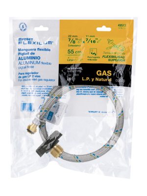 FPIG-55E1.jpg 49513 - Manguera pigtail, aluminio, 7/16' x 7/8', 55 cm, Foset