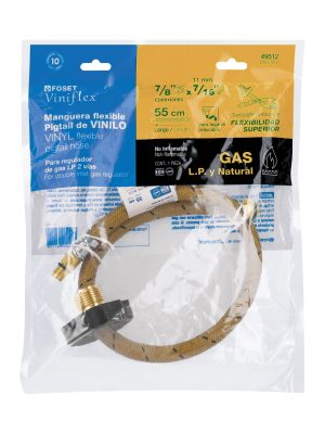 FPIG-55VE1.jpg 49512 - Manguera pigtail, vinilo, 7/16' x 7/8', 55 cm, Foset