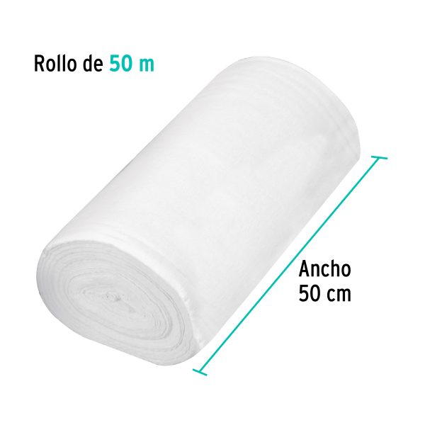 57004 - Rollo de 50 m de franela blanca de algodón, KLINTEK