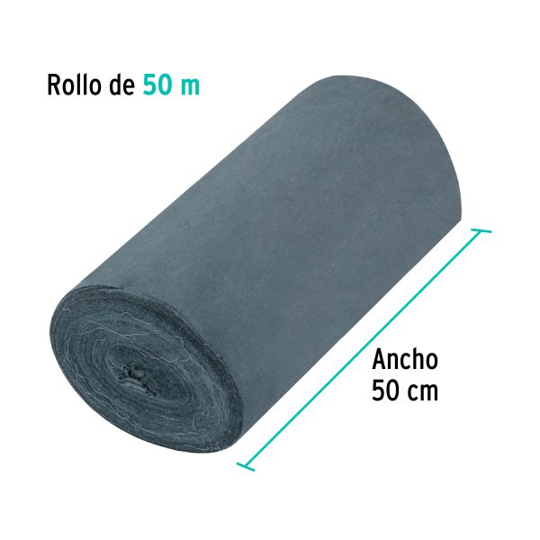 57003 - Rollo de 50 m de franela gris de algodón, KLINTEK