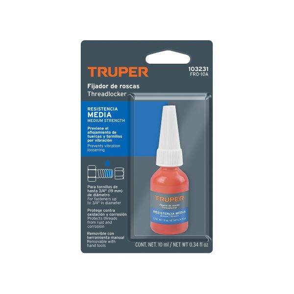 103231 - Fijador de roscas, removible, 10 ml, azul, Truper