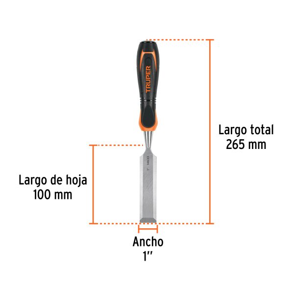 14633 - Formón 1' mango Comfort Grip, Truper