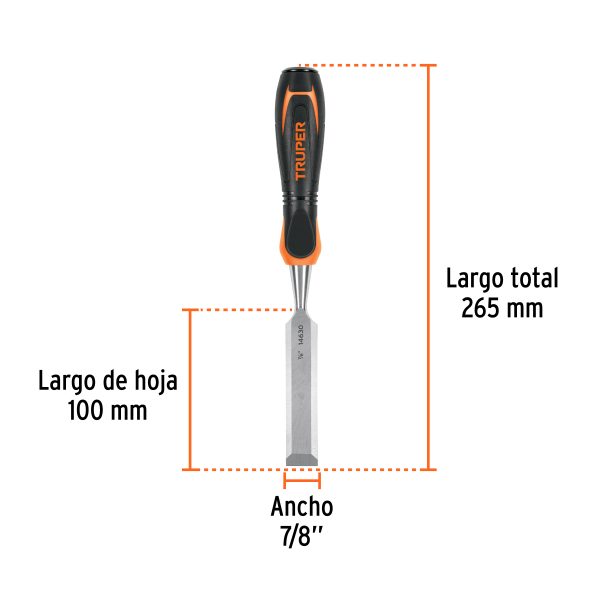 14630 - Formón 7/8' mango Comfort Grip, Truper