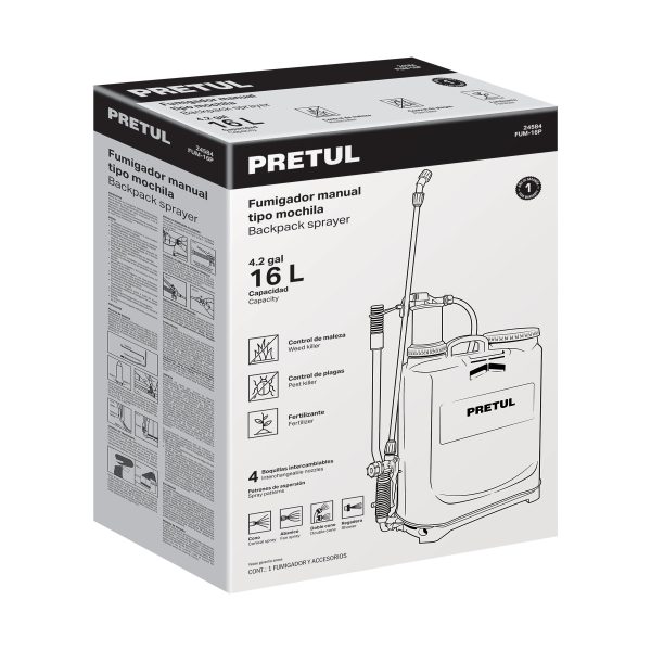 24584 - Fumigador de 16 L manual de mochila, Pretul