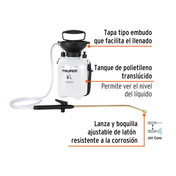 10835 - Fumigador jardinero 3 L (0.8 gal), Truper