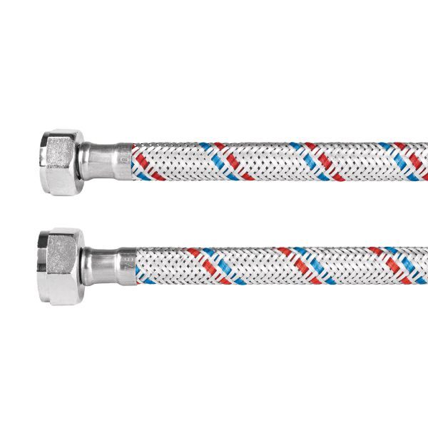 26022 - Manguera p/WC, aluminio, 1/2' x 7/8', 35 cm, Basic