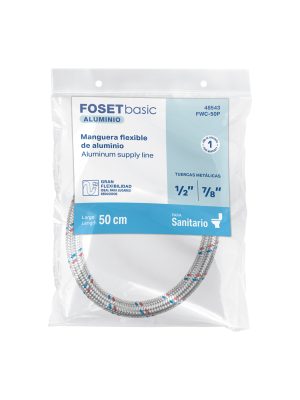 FWC-50PE1.jpg 48543 - Manguera p/WC, aluminio, 1/2' x 7/8', 50 cm, Basic