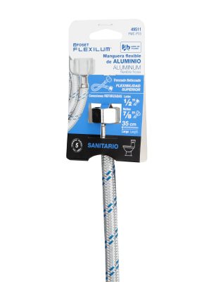 FWC-P35E1.jpg 49511 - Manguera p/WC, aluminio, 1/2' x 7/8', 35 cm, plástico/latón