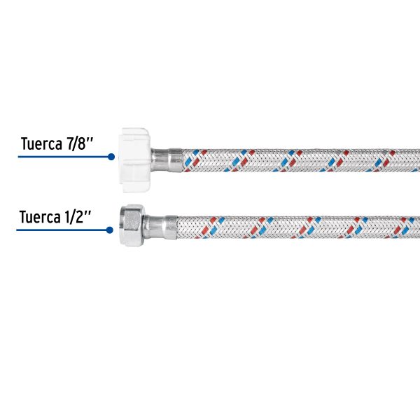FWC-P35PFC2.jpg 49592 - Manguera p/WC, aluminio, 1/2'x7/8', 35cm, plást/metal, Basic