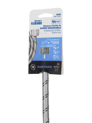 FWC-P35XLE1.jpg 45499 - Manguera p/WC, acero inox, 3/8'x7/8', 35cm, plástico/latón
