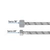 45499 - Manguera p/WC, acero inox, 3/8'x7/8', 35cm, plástico/latón